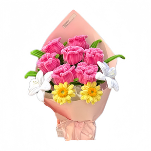 广志送给美伢的花玫瑰花束编织手工diy扭扭棒花束女友教师节礼物