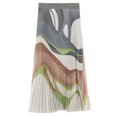 谜底百褶裙2025春狂野复兴复古文艺风花色大摆裙长半裙251MB0043