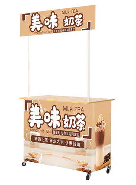 折叠摆摊小推车钢木带轮子