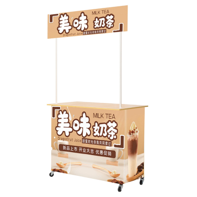 折叠摆摊小推车钢木带轮子