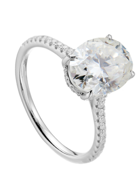 AHCHOO 静奢风高级感3克拉莫桑钻石戒指S925银鸽子蛋指环520礼物