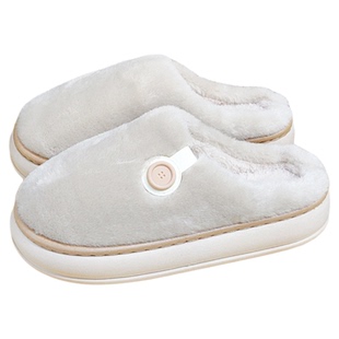 思之语棉拖鞋女生男生情侣家居防滑简约纯色毛绒月子保暖厚底