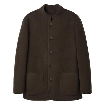 羊绒高克重短款大衣立领