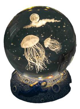 海洋星海底座水晶球小夜灯高级感