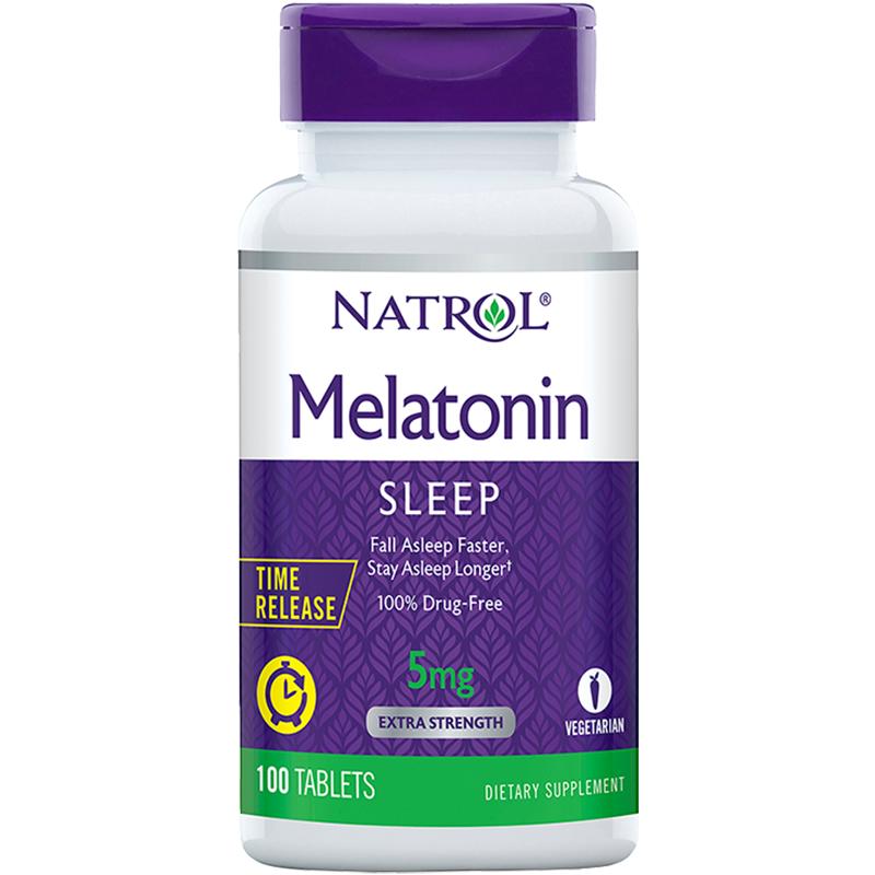【自营】Natrol5mg褪黑素睡眠片维生素B6深度睡眠不易醒双层缓释