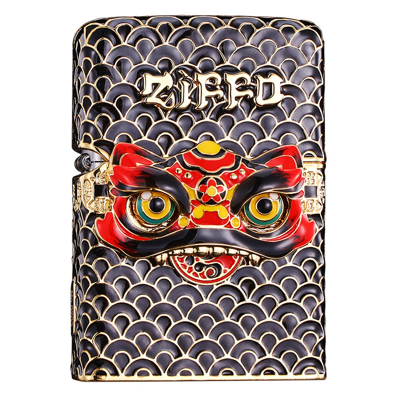 zippo正品打火机重甲醒狮-黑金