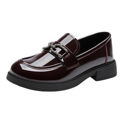 大东乐福鞋粗跟气质亮面