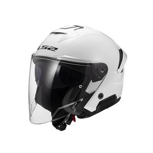 LS2摩托车头盔双镜片半盔四分之三盔男女士冬季机车赛车四季OF618