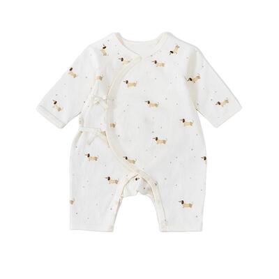 【孩子王门店同款】初衣萌新生婴幼儿纯棉哈衣爬服偏襟扣软糯舒适