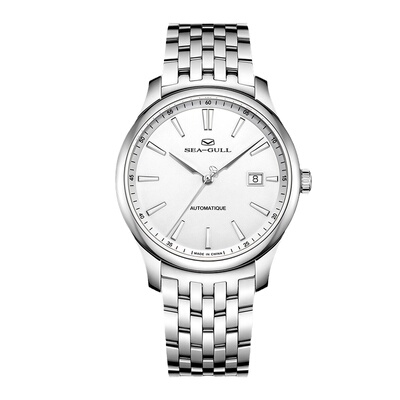 海鸥表设计师男士钢带单历商务休闲简约全自动机械表男表男款1048