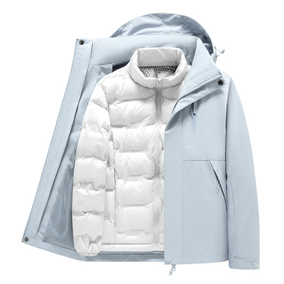 稻草人三合一冲锋衣男女羽绒内胆冬防风防水加绒保暖户外运动外套