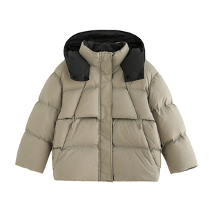 砚台家童装男童三防羽绒服90鸭绒2025冬季新款儿童连帽黑色面包服
