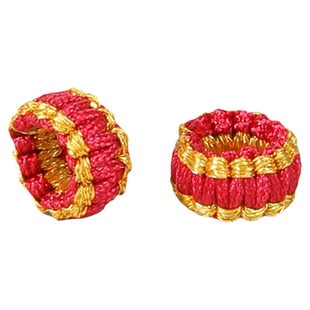 手工编织平结线圈璎珞结编绳diy材料手链手绳固定环扣彩色金线球