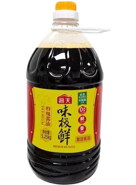 海天味极鲜酱油5.25kg特级酿造提鲜生抽炒菜凉拌火锅老式酱油