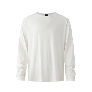 短句先生【素绡承露】柔软垂坠大圆领T恤长袖宽松oversize版