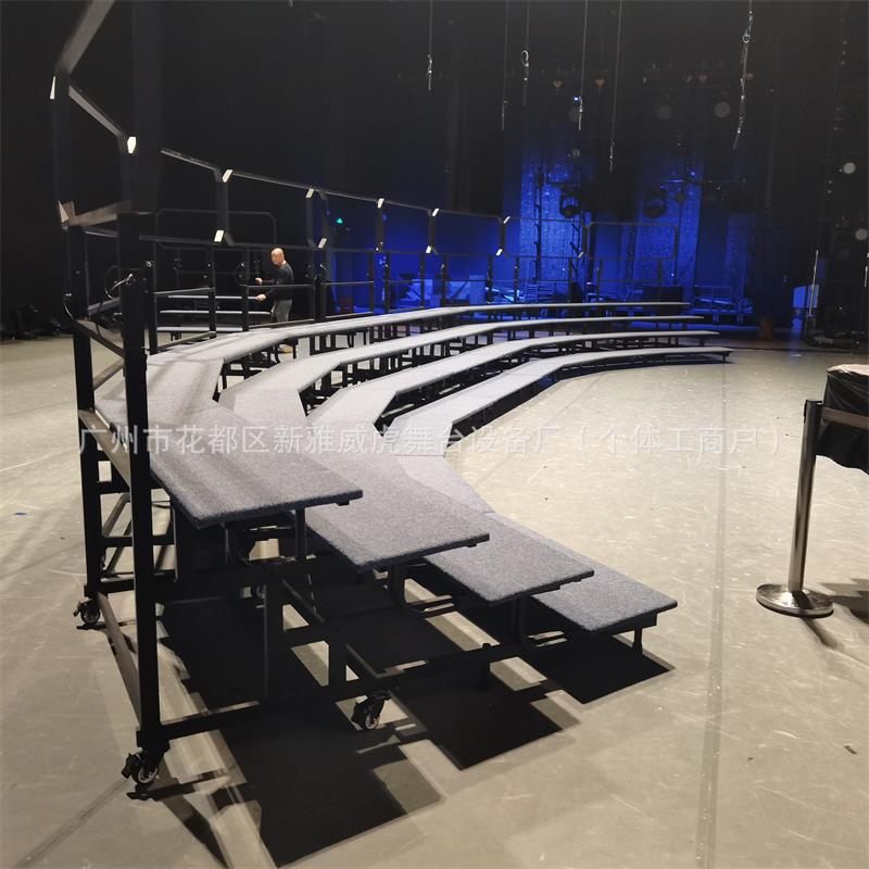 合唱台可移动折叠 音乐教室四层排练架子 铝合金立式折叠合唱台