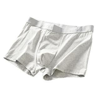 一包3条装外贸男装纯棉水洗柔软舒适亲肤透气抗菌纯色平角内裤潮