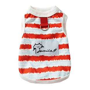 猫咪衣服防掉毛条纹格纹夏季薄款英美短蓝猫布偶猫小猫猫宠物夏天