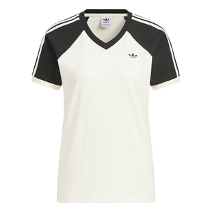 adidas阿迪达斯女春夏运动休闲透气V领短袖KF0316/KE6163/KU4771