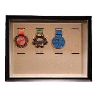 马拉松奖牌奖章收纳盒摆台展示架徽章纪念章奖状挂墙定制实木相框