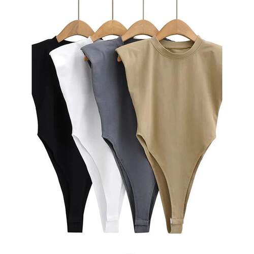 C 64738 Straight Shoulder Bodysuit 直角连体衣 欧美跨境