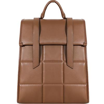 设计感真皮女士通勤大容量双肩包