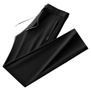 高档纯棉春秋款男士运动裤宽松直筒休闲裤中老年爸爸春季男裤子