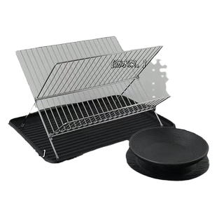 碟子收纳架X型可折叠沥水碗架双层厨房台面式带接水盘厨房用品