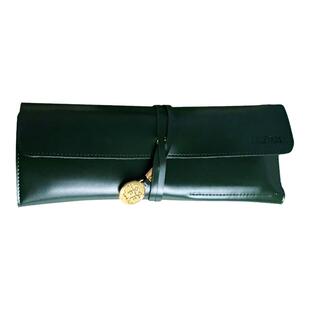 马蒂尼简约复古牛皮笔袋 皮制便携式笔卷24色固体水彩收纳笔帘插画良品定制牛皮笔袋纯色多功能便携画具包