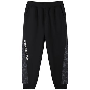 【10A羊驼绒裤】奕时代胖男童加绒裤子大童加厚运动裤抑菌保暖裤