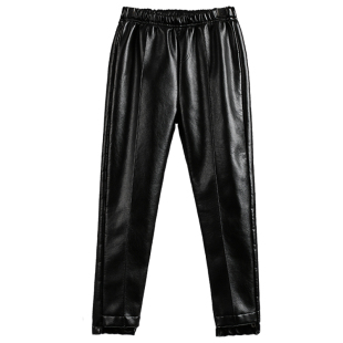 断码福利3-5岁男童小宝宝儿童皮裤加绒加厚冬季防寒裤子外穿西裤