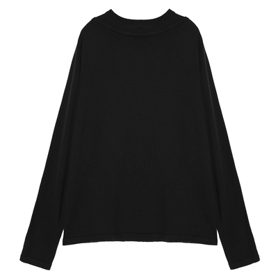 羊毛假两件忍者袖长袖针织衫