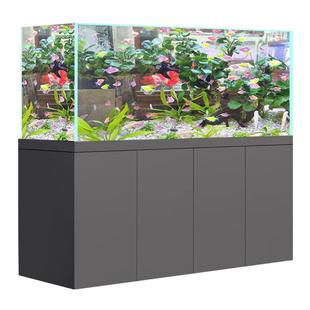 缸内无管件底滤鱼缸客厅大型卓超白玻璃宁无管道一体拉筋龙鱼缸