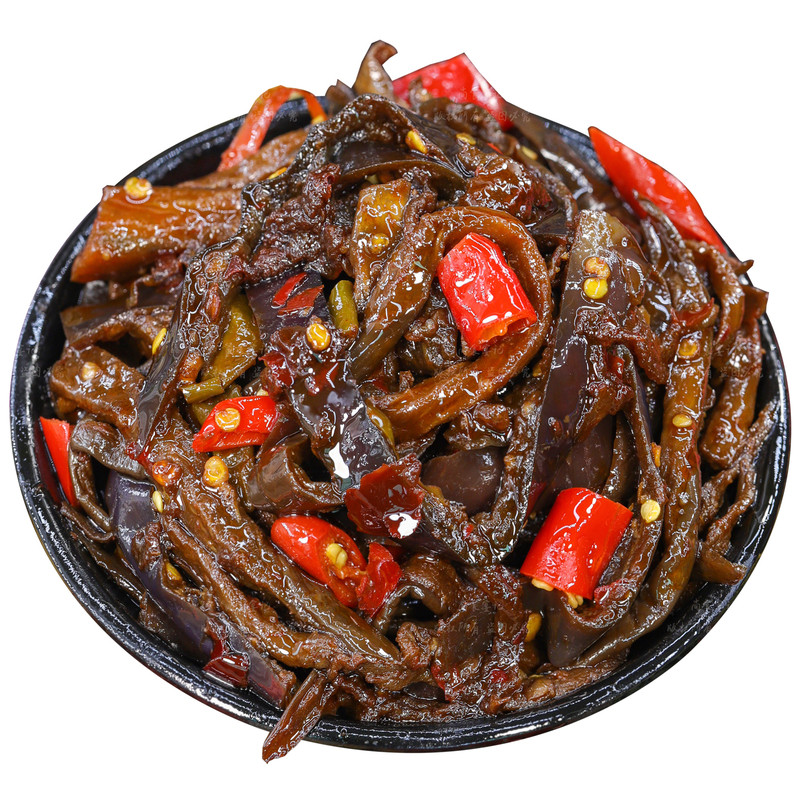 酱烧茄子干辣椒下饭适口香而不腻