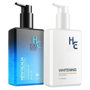 HE赫恩洗面奶男士专用美白控油祛痘除螨虫增白旗舰店官方正品套装