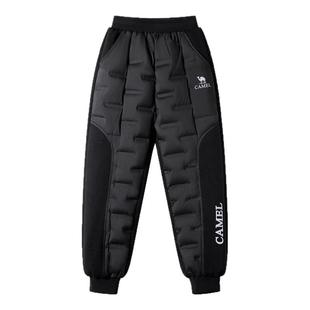 小骆驼男童长裤羽绒裤加绒加厚2025冬新款中大童百搭儿童保暖裤