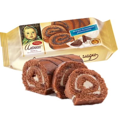 进口蛋糕提拉米苏俄罗斯爱莲巧牌奶油夹心巧克力蛋糕卷 早餐甜点