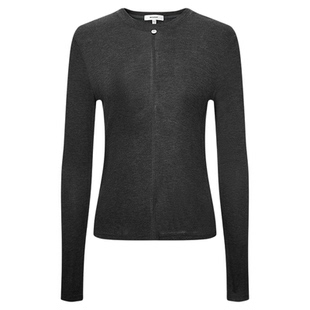 MOUSSY秋季新品休闲简约风纯色圆领长袖T恤衫女028IAC70-1050