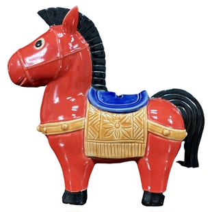 马摆件创意卡通十二生肖陶瓷储钱罐新中式动物装饰品儿童生日送礼