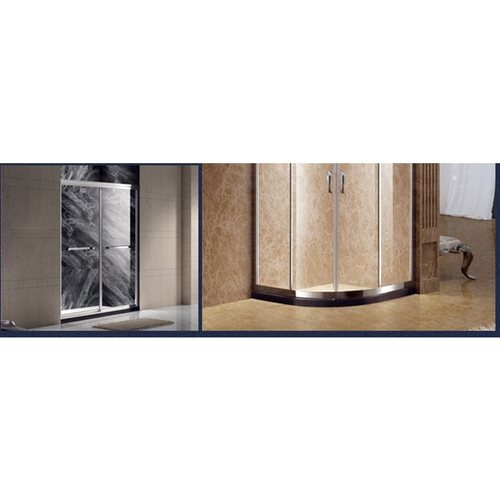 酒店民宿家用不锈钢淋浴房弧扇形移门式钢化玻璃卫浴间干湿分离