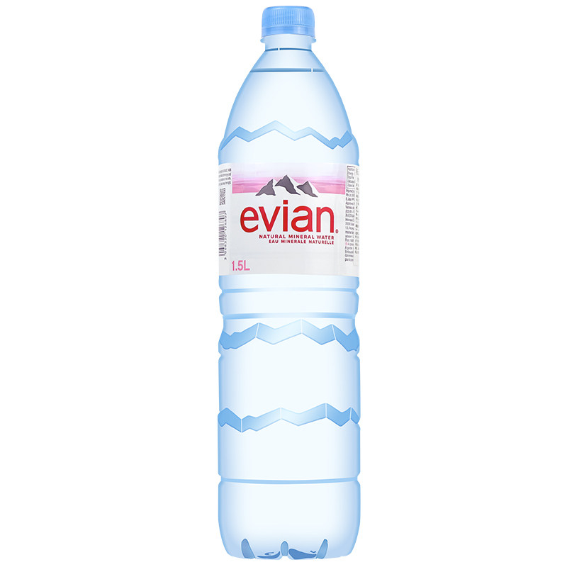 Evian依云天然矿泉水1.5L瓶装整箱装法国饮用水特惠包邮江浙沪皖