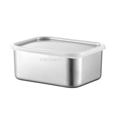 长方形食品级304不锈钢保鲜盒