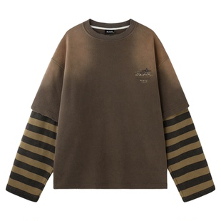 BJHG不计后果美式卫衣男款秋冬新款复古休闲宽松假两件长袖T恤女