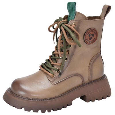 舒适马丁靴短靴四起哥真皮气质潮