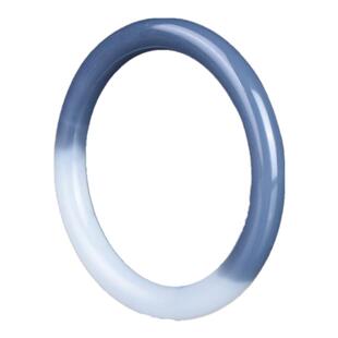 青海昆仑玉乌边料黑白色羊脂玉叮当圆细条款玉手镯子少女白玉手环