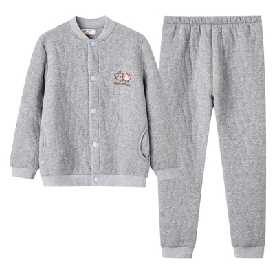 【空气夹层】纯棉男童内衣套装冬