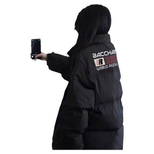 黑色立领羽绒服女2023新款冬季韩系穿搭棉服加厚oversize外套棉袄