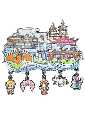 福建泉州城市地标金属磁吸浮雕挂坠冰箱贴旅游纪念品闽南文化