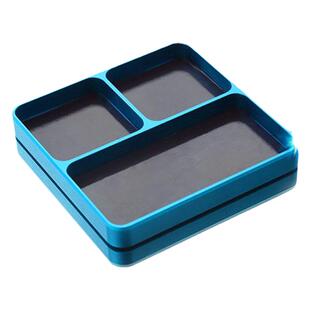 RS RC模型车螺丝工具盒磁性吸力铝盒金 金属三格螺丝盘