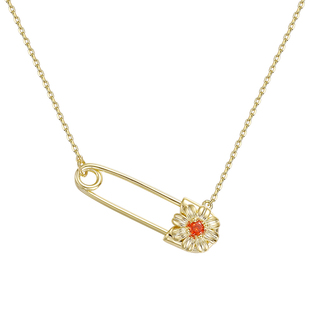 NARCII初夏非洲菊别针项链女小众设计简约吊坠百搭锁骨链新年礼物